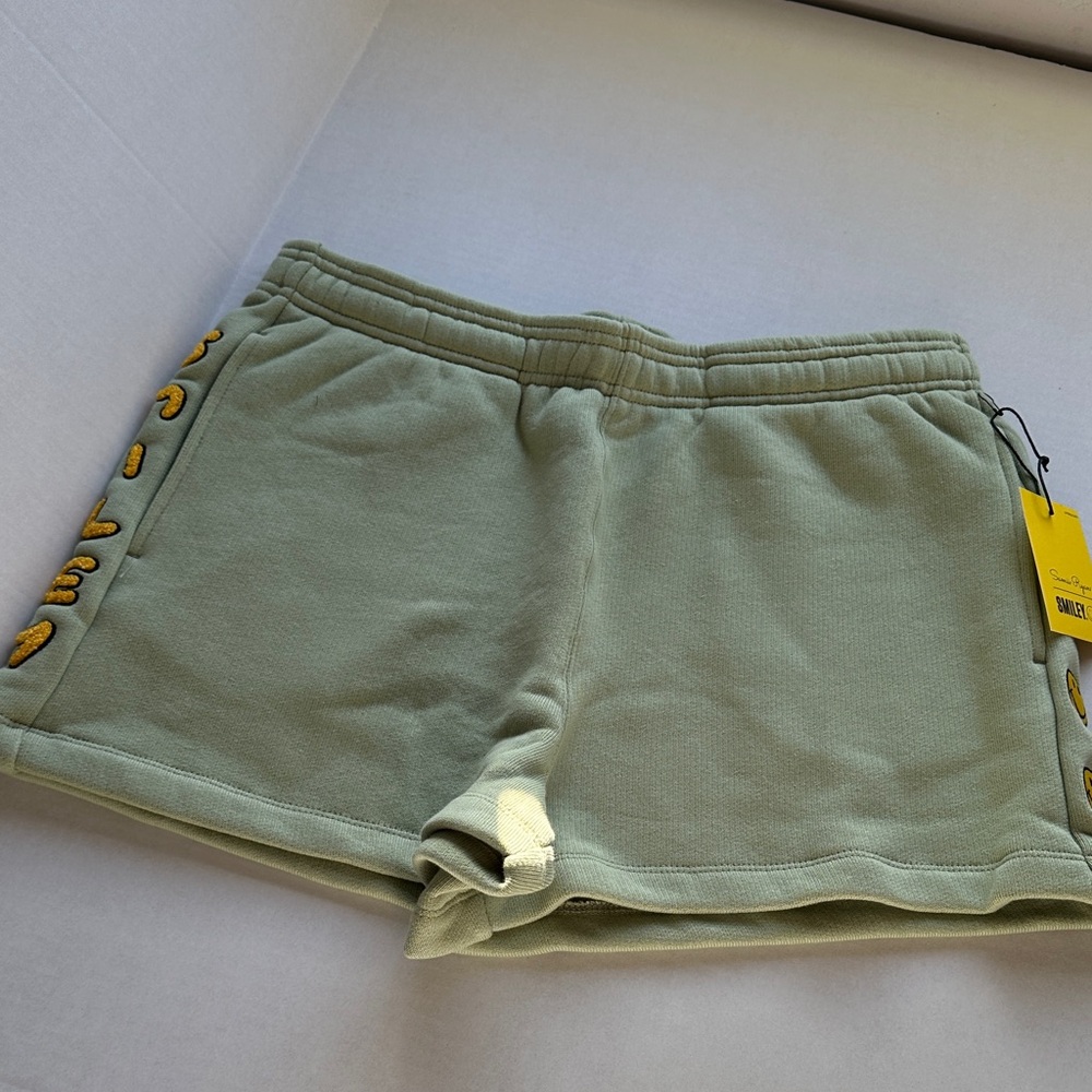 Samii Ryan smiley chenille shorts green
